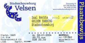 Golden Earring ticket IJmuiden - Schouwburg Velsen
